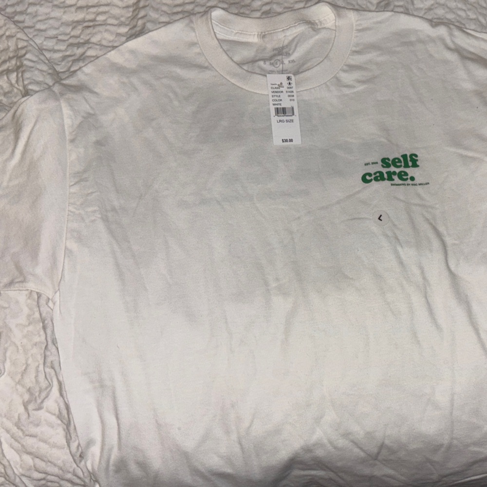 Self Care White T-Shirt by Mac miller